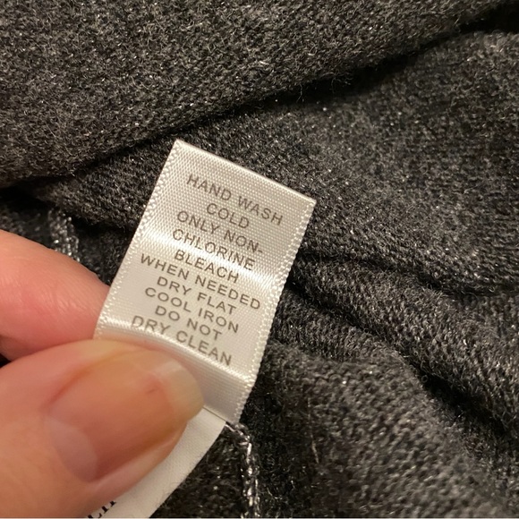 EUC Sparkly Banana Republic tunic sweater dress, size Small, Silver/Black - Picture 5 of 7